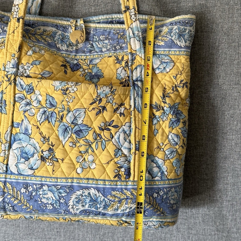 Quilted Keepers Bucket Tote Bag Quilted Yellow & Blue Floral - Picture 8 of 9